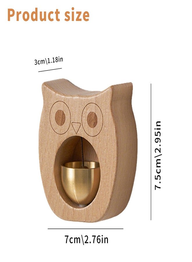 YOUNEEDFUL 2025 New Magnetic Doorbell, Vintage Wooden Wind Chime Doorbell with Brass Bell, Dopamine Decoration, Self-Adhesive Doorbell, Suitable for Business and Gift. (Owl) - Image 5